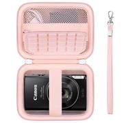 Supmay Custodia da trasporto per fotocamera Canon IXUS 285 HS/PowerShot IXY 650/ELPH 360, custodia protettiva per IXUS 285 HS con cinturino da polso, tasca in rete per batteria, cavo USB, Rosa