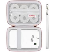 Supmay Custodia da trasporto per ORGSTA S001 / per etichettatrice ORGBRO X1, portatile, Bluetooth, con tasca in rete per nastri, cavo tipo C, bianco