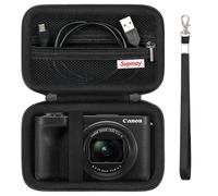 Supmay Custodia di trasporto dura per Canon PowerShot V1 - Fotocamera Digitale per Vlogging con Obiettivo Ultra, Borsa di viaggio di archiviazione con tasca in rete a cerniera per batteria, Nero