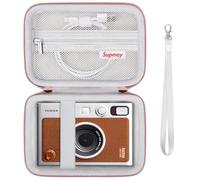 Supmay custodia di trasporto dura per Fujifilm Mini EVO fotocamera istantanea, Mini stampante custodia di viaggio con tasca in rete può memorizzare cavi USB, film, Bianco