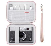 Supmay custodia di trasporto dura per Fujifilm Mini EVO fotocamera istantanea, Mini stampante custodia di viaggio con tasca in rete può memorizzare cavi USB, film, Oro rosa