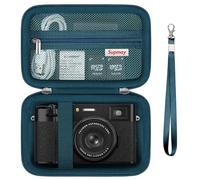 Supmay Custodia di viaggio dura per fotocamera digitale Fujifilm X100VI / X100V, custodia di archiviazione fotocamera digitale con tasca in rete per batterie, scheda SD, cavo USB, Blu