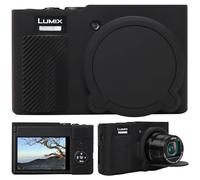 Supmay Custodia in silicone per fotocamera Panasonic LUMIX DC-TZ99E-S Fotocamera Compatta da Viaggio con Zoom, Custodia protettiva in silicone morbido copertura lente rimovibile, Nero