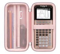 Supmay Custodia per calcolatrice compatibile con Texas Instruments TI-84 Plus CE/TI-84 Plus/TI-83 Plus/TI-83 Plus CE calcolatrice grafica a colori, custodia con tasca in rete per cavo USB, oro rosa