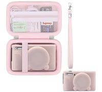 Supmay Custodia per fotocamera Canon PowerShot SX740 HS, SX730 HS,custodia rigida*1+custodia morbida in silicone*1,custodia protettiva morbida in silicone con copriobiettivo rimovibile, Rosa gelatina