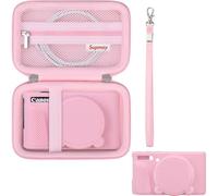 Supmay Custodia per fotocamera Canon PowerShot SX740 HS, SX730 HS, custodia rigida*1 + custodia morbida in silicone*1, custodia protettiva morbida in silicone con copriobiettivo rimovibile, Rosa