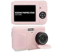 Supmay custodia per fotocamera digitale Kodak PIXPRO Friendly Zoom FZ45 da 16 MP, custodia protettiva in morbido silicone con copriobiettivo rimovibile, Gelatina rosa