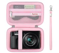 Supmay Custodia per fotocamera Panasonic LUMIX DC-TZ99E-K/DC-TZ300E, fotocamera compatta da viaggio con zoom/ LX10 TZ200D TZ200 TZ80D TZ80 TZ100 TZ70 TZ60, custodia protettiva con tasca in rete, Rosa