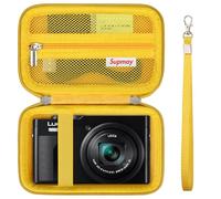 Supmay Custodia per fotocamera Panasonic LUMIX DC-TZ99E-K/DC-TZ300E, fotocamera compatta da viaggio con zoom/ LX10 TZ200D TZ200 TZ80D TZ80 TZ100 TZ70 TZ60, custodia protettiva con tasca in rete,Giallo