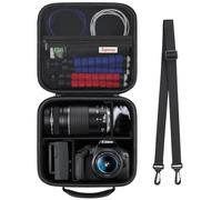 Supmay Custodia rigida da viaggio per fotocamera reflex Canon EOS Rebel T7 DSLR / EOS R50 / R6 Mark II / R100 / R50V / R8 / R7 / R10 Mirrorless, obiettivo, treppiede con 3 divisori e tracolla, colore
