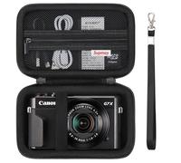 Supmay Custodia rigida per Canon PowerShot G7X Mark III/Mark II/ SX740 HS/SX730 HS, Sony ZV-1F/RX100, Ricoh GR III, Compatto 4K Vlogging piccole fotocamere con tasca mesh per la batteria, Nero