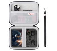 Supmay Custodia rigida per console di gioco portatile retrò G350/RG40XXV/RG405V/RG406V, supporto da viaggio per giochi retrò, con borsa a rete per scheda SD, cavo di ricarica USB, manuale utente, nero
