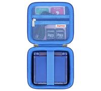Supmay Custodia rigida per console di gioco portatile retrò RG34XXSP/RG35XXSP, supporto da viaggio per videogiochi retrò, con borsa a rete per scheda SD, cavo di ricarica USB, manuale utente, blu