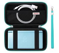 Supmay Custodia rigida per console di gioco portatile RG35XX H retrò, supporto da viaggio per videogiochi retrò con borsa a rete per scheda SD, cavo USB di tipo C, manuale utente, verde+nero