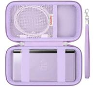 Supmay Custodia rigida per console di gioco portatile RG35XX H retrò, supporto da viaggio per videogiochi retrò con borsa a rete per scheda SD, cavo USB di tipo C, manuale utente, viola