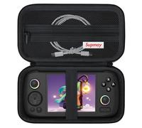 Supmay Custodia rigida per console di gioco portatile RG406H/RG CubeXX/RG Cube, supporto da viaggio retrò con borsa a rete per scheda SD, cavo di ricarica USB, manuale utente, nero