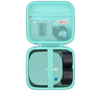 Supmay Custodia rigida per etichettatrice DYMO LetraTag 200B con Bluetooth | stampante compatta per etichette, borsa con chiusura lampo, tasca in rete per etichette, batterie, cavo di ricarica, blu