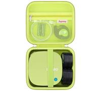 Supmay Custodia rigida per etichettatrice DYMO LetraTag 200B con Bluetooth, stampante compatta per etichette, borsa con chiusura lampo, tasca in rete per etichette, batterie, cavo di ricarica, verde