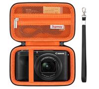 Supmay Custodia rigida per fotocamera digitale Canon PowerShot V1, borsa da viaggio, nero e arancione., Custodia rigida