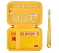 Supmay Custodia rigida per stampante fotografica portatile KODAK Mini 2 Retro 4PASS, supporto da viaggio per stampante istantanea con tasca in rete con cerniera per cavo USB e altri accessori, giallo