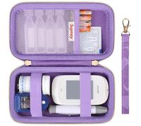 Supmay Forniture per diabetici, custodia rigida per diabetici, borsa organizer per kit di test per diabete, monitor glicemia con strisce reattive per glucometro per zucchero nel sangue, lancette, cubo
