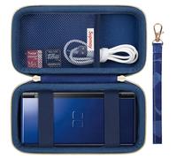 Supmay GAMPLAE - Custodia da trasporto per giochi portatili per bambini, 258 videogiochi retrò, portatile, da viaggio, con tasca in rete per 3 carte da gioco, auricolari, cavo USB, blu