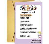 Supoeguk Biglietto di auguri per uomini e donne, biglietto di auguri divertente per amici trans, biglietto di guarigione presto, biglietto di recupero chirurgico per lui e lei