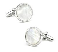 SUpoetry 1 Paia Gemelli Uomo, Gemelli da Uomo in Madreperla, G emelli Camicia U-omo, Circle G-emelli Classico, per Matrimonio, Classico, per Feste di Ballo, per Affari, Senza Pietra