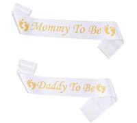 SUpoetry 2 Pezzi Fascia per Baby Shower, Sciarpa Futura Mamma e Daddy per Baby Shower, Set Fascia per Baby Shower per la Celebrazione della Festa del Baby Shower