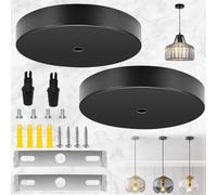 Supoetry 2 Pezzi Rosone e Soffitto, Rosone per Lampadario da Soffitto, Adatta a Tutte le Lampade, per Il Fissaggio Della Plafoniera (Nero)