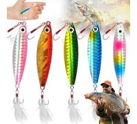 SUpoetry 5 Pezzi E-sche Artificiali da Pesc-a in Metallo, Pesca con Esche Artificiali, Esche Artificialiesca Di Simulazioneper la Pesca di trote d'Acqua Dolce d'Acqua salata