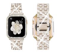 SUPOIX compatibile con Apple Watch Band 40mm + Custodia da donna con cinturino in metallo di ricambio con strass e diamanti e custodia protettiva