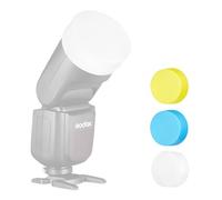 Supon Kit diffusore V1 per flash Godox V1 a testa rotonda, accessori per V1C V1S V1N V1O V1F Speedlite - Confezione da 3 bianco (bianco, blu, giallo)