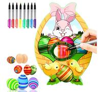 SUPPAS Macchina per Decorare Uova di Pasqua, Decoratore di Uova di Pasqua,Easter Egg Decoration, 8 Pennarelli e 9 Eggs per Pittura Fai da Te per Bambini, Bambini per Pasqua