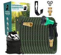 Supply Cube - Tubo da giardino espandibile da 15 m, con 8 modalità di spruzzo, tubo retrattile anti-perdite con connettore in ottone da 1,9 cm, tubo espandibile multiuso, nero e verde