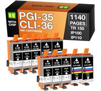 Supply Guy 35 36 Cartucce compatibile con Canon PGI-35 CLI-36 per Canon Pixma TR150 IP100 IP110-Series MINI-260 MINI-360 Maxify bx110 Multipack 6x PGI 35 nero 4x CLI 36 colore
