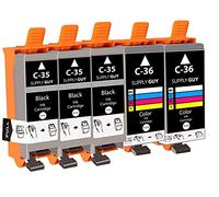 Supply Guy 5 cartucce compatibile con Canon PGI-35 CLI-36 per Pixma IP100 IP110 Series TR150