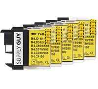 Supply Guy 5 Cartucce Per Stampanti compatibile con Brother LC1100 Giallo LC1100y