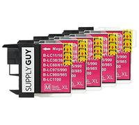Supply Guy 5 Cartucce Per Stampanti compatibile con Brother LC1100 Magenta LC1100m