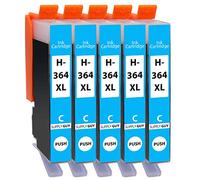 Supply Guy 5 Cartucce Per Stampanti compatibile con HP 364 XL / CB323EE (Ciano)