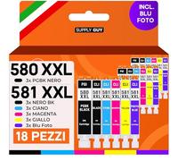 Supply Guy 580XXL 581XXL Cartucce compatibili con Canon PGI-580 CLI-581 con Foto Blu per Pixma TS8150 TS8250 TS8350 TS8350a TS8351 TS8351a TS8352 Multipack 18 Cartucce d'inchiostro