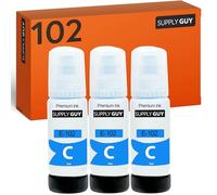 Supply Guy Inchiostro Ciano compatibili con Epson 102 per EcoTank ET-4850 ET-2850 ET-2856 ET-3850 ET-4856 ET-15000 (3 Flaconi di Inchiostro da 3x70ml)