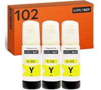 Supply Guy Inchiostro Giallo compatibili con Epson 102 per EcoTank ET-4850 ET-2850 ET-2856 ET-3850 ET-4856 ET-15000 (3 Flaconi di Inchiostro da 3x70ml)