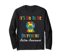 Support autistic It's ok to be different autism Awareness Maglia a Manica
