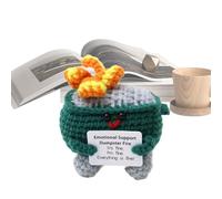 Support, bambola di fuoco all'uncinetto, 8,9 x 8,4 cm, con biglietto di affermazione, uncinetto fatto a mano, regalo di supporto per familiari e amici