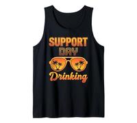 Support Day Drinking Retro Occhiali da Sole Palme Divertente Festa Canotta