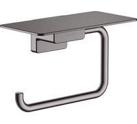 Porta Carta Igienica Hansgrohe AddStoris con ripiano 150x77mm Nero Cromato Spazzolato