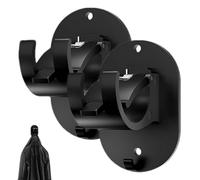 Support de Tringle à Rideaux sans Perçage - 2 Pièces Robustes, Fixation Autocollante | Crochet de Barre de Rideau Mural pour Salle de Bain et Cuisine