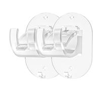 Support de Tringle à Rideaux sans Perçage - 2 Pièces Robustes, Fixation Autocollante | Crochet de Barre de Rideau Mural pour Salle de Bain et Cuisine