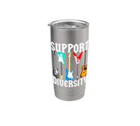 Support Diversity Chitarrista LGBT Tolleranza Chitarra Bicchiere termico in acciaio inox doppia parete